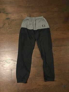 Kids Two-Tone Grey and Black Jogger Sweatpants
